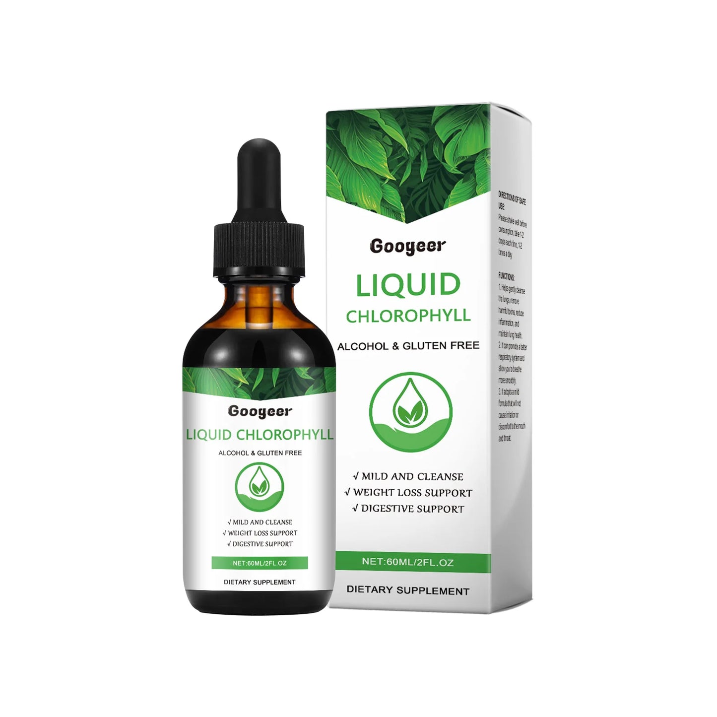 60ml Googeer Chlorophyll Supplements Eye Protection Promote Growth Development Improve Intestinal Health Body Treatment Fluid