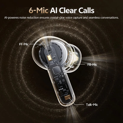 QCY Melobuds N20 BH25HT20A Wireless Bluetooth 6.0 Earphone -50dB Adaptive ANC 13mm Drivers Headsets 6 Mics HD Calls Earbud 40Hrs