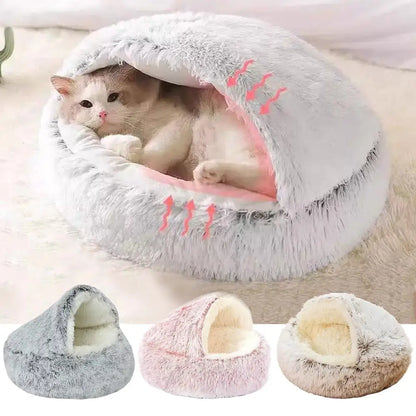 Winter Plush Pet Cat Bed Round Cat Cushion Cat House Warm Cats Basket Pet Sleep Bag Kitten Nest Kennel for Small Dog Cats