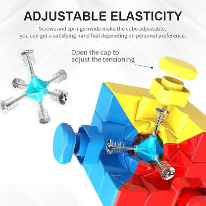 6-Pack 3x3 Speed Cube Set - Stickerless Magic Cubes Bundle, Fast Turning Puzzle Game Toy for Kids and Adults