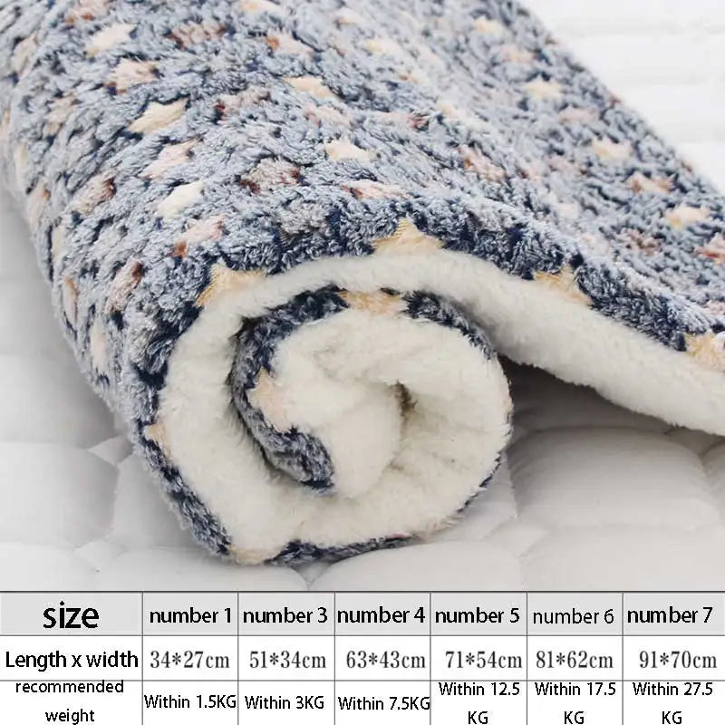 Soft Flannel Thickening Pet Soft Fleece Pad Pet Blanket Mattress Puppy Cat Sofa Mat Home Carpet Warm Sleep Set Dog Bed