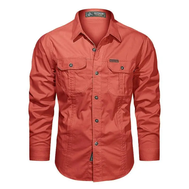 Military Cargo Shirts Men Spring Autumn Cotton Casual Slim Fit Tops Outdoor Long Sleeve Tactical Shirt Army Denim Work Shirts