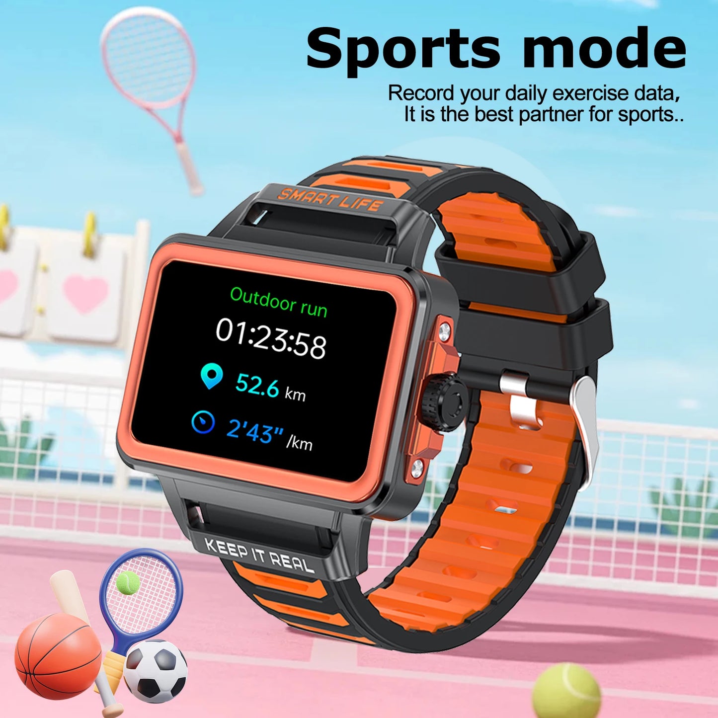 Smartwatch, mini-game mode, multi-sport mode, for boys and girls, gift, custom wallpaper, fitness monitoring, iPhone/Andriod