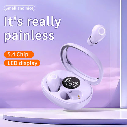 Trendy wireless headphones 5.4 bluetooth headset mini sleep sports invisible earbuds HD HIFI music bass sound quality earphones