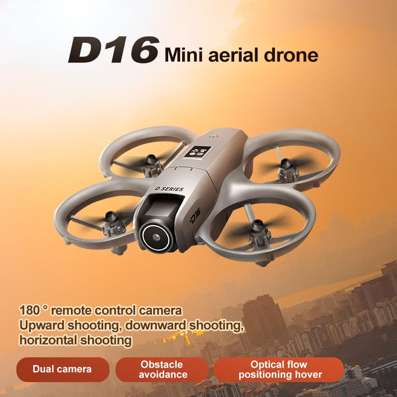 D16 Mini Drone 8K Profesional HD Camera Obstacle Avoidance FPV Quadcopter With 180° Adjustable Camera RC Dron For Children Toys