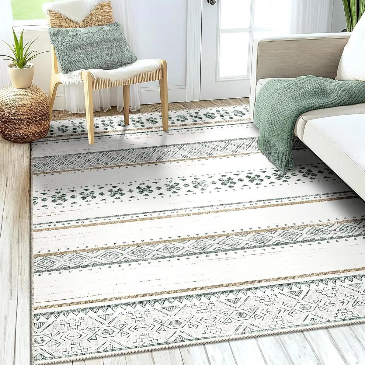 VIKAMA Retro Persian Style Flower Carpet Living Room Sofa Tea Table Carpet Bedroom Bedside Carpet Home Decoration
