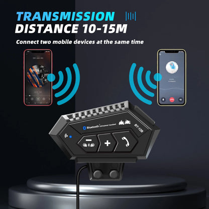 BT12B Motorcycle Helmet Headset Motorcycle Intercom 2 Rider Talk At The Same Time Waterproof Interphone Full Duplex With DSP CVC