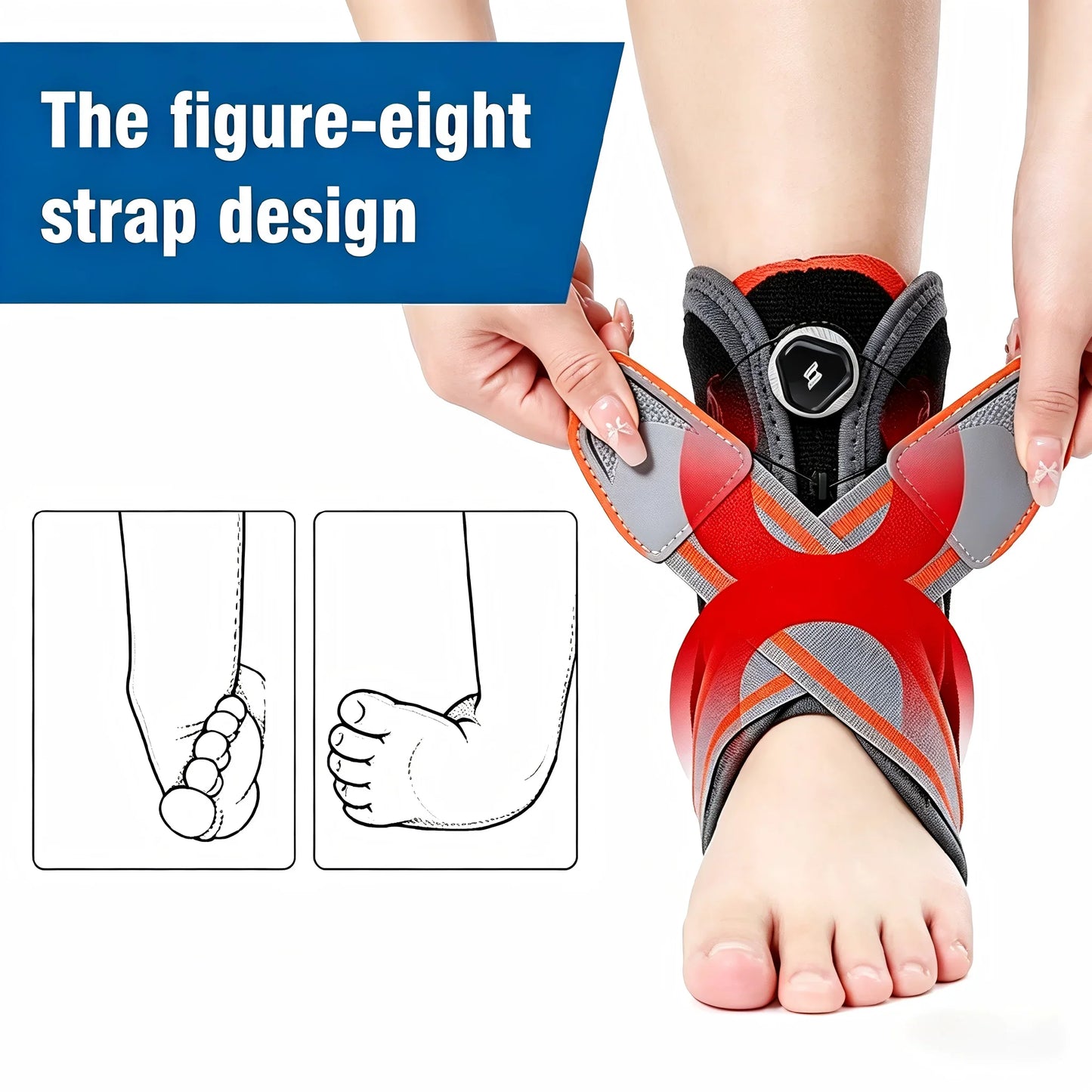 Adjustable Ankle Stabilizer Brace Durable & Breathable Ankle Support with Secure Straps Perfect for Sprain Prevention & Recovery