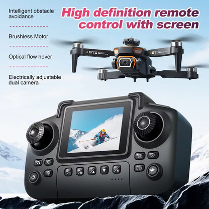 GT5 8K HD Optical Flow Dual Lens Drone With Wide-Angle Camera Foldable Quadcopter WiFi Kids Remote Control Toys Children Gifts
