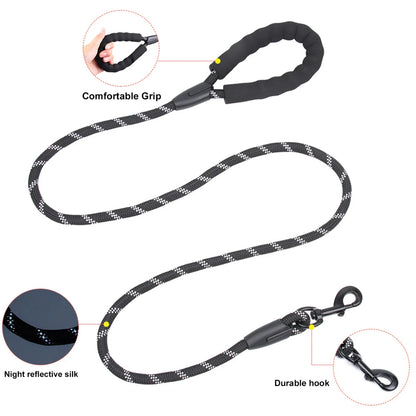 1.5m Dog Leash Nylon Reflective Dogs Leash for Small Medium Large Dog Comfortable Soft Handle Outdoor Walking Pet Dogs Accessori