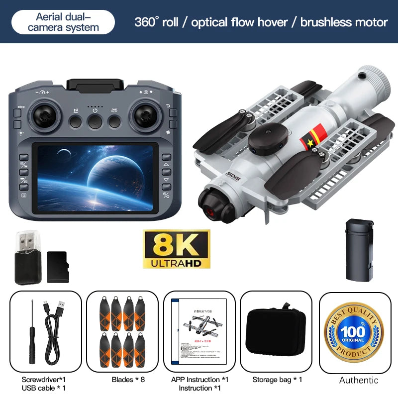 RC Quadcopter Toy Gift 8K Professional HD Dual Camera 4.3-inch screen 2026 AE22 spray Drone 360° Obstacle Avoidance Brushless 5G