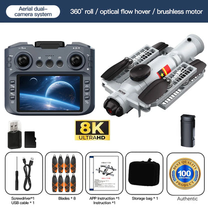RC Quadcopter Toy Gift 8K Professional HD Dual Camera 4.3-inch screen 2026 AE22 spray Drone 360° Obstacle Avoidance Brushless 5G