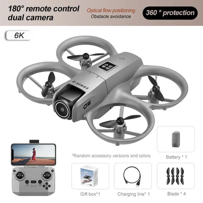 D16 Mini Drone 8K Profesional HD Camera Obstacle Avoidance FPV Quadcopter With 180° Adjustable Camera RC Dron For Children Toys