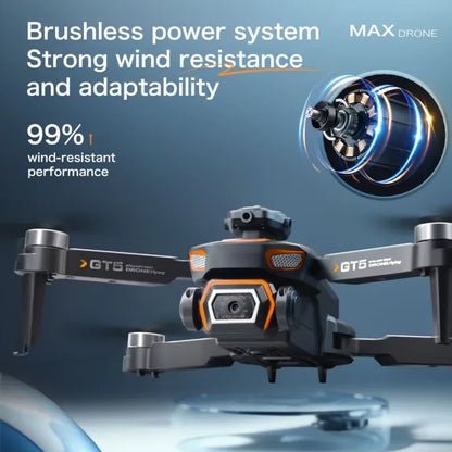 GT5 8K HD Optical Flow Dual Lens Drone With Wide-Angle Camera Foldable Quadcopter WiFi Kids Remote Control Toys Children Gifts