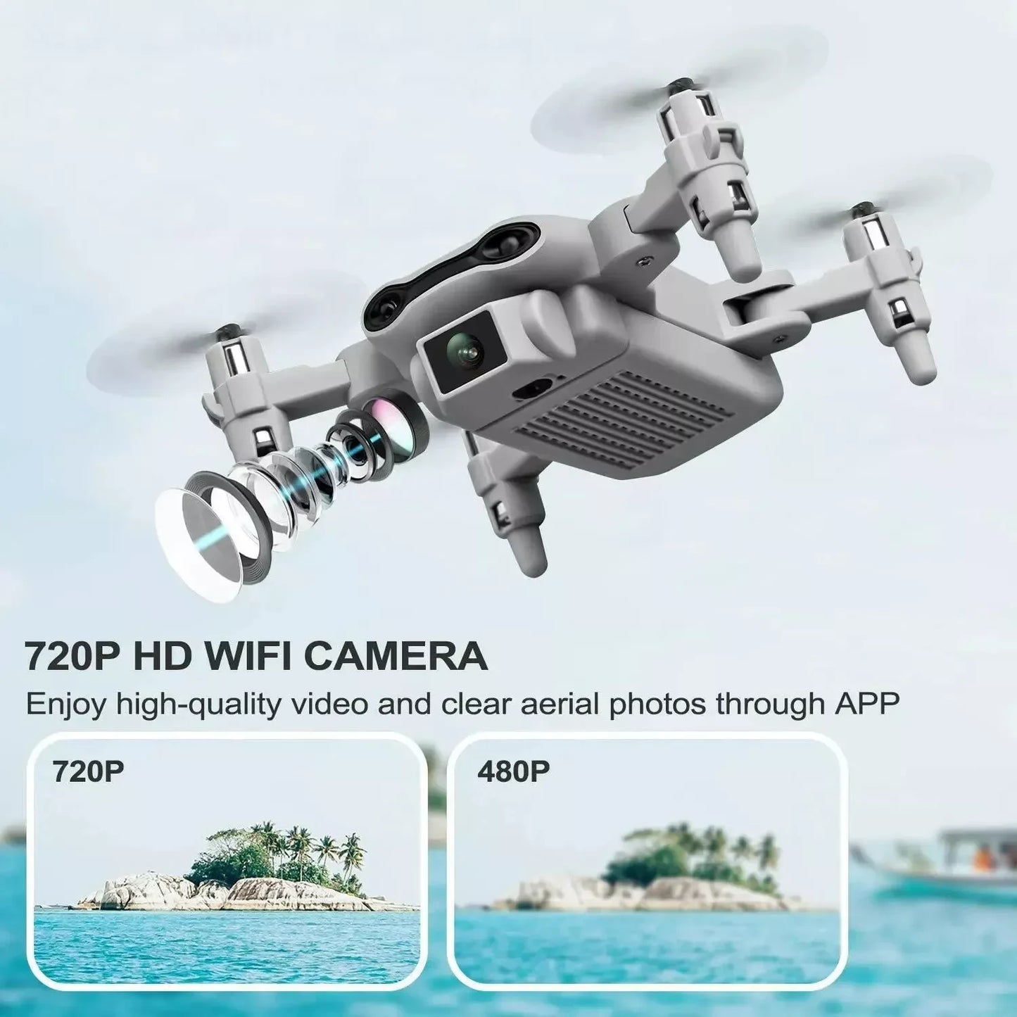 V9 Mini Drone For Kids Adults 720P HD FPV Camera Foldable RC Quadcopter With Altitude Hold Headless Mode
