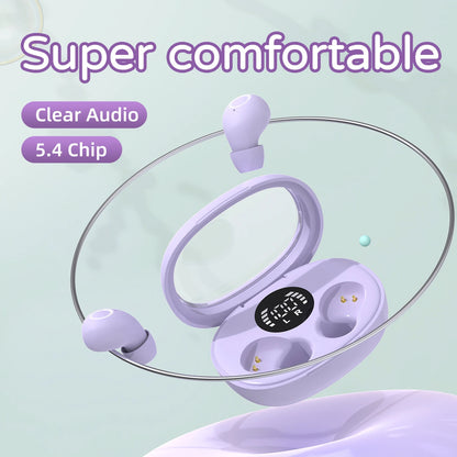 Trendy wireless headphones 5.4 bluetooth headset mini sleep sports invisible earbuds HD HIFI music bass sound quality earphones