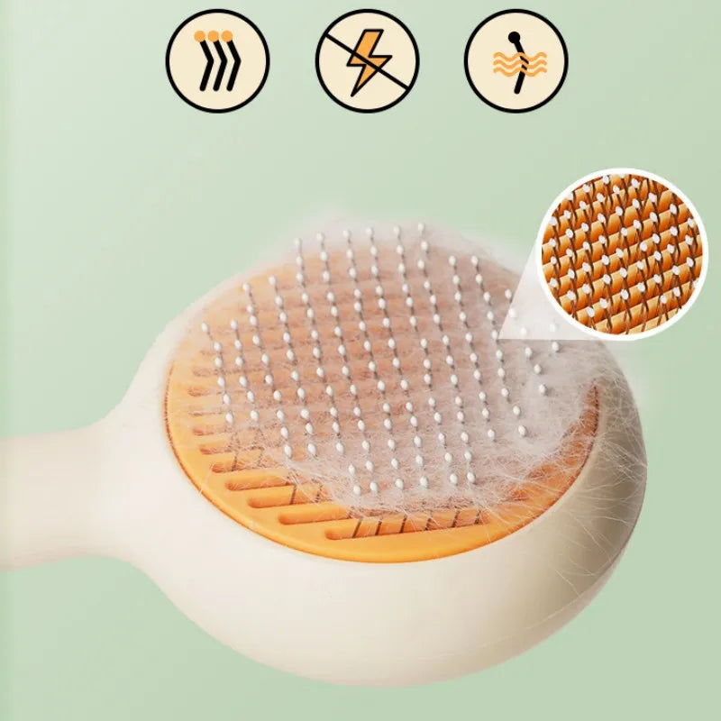 Cat Brush Self-cleaning Cat Brush Pet Hair Remover One Click Combs for Cats Hair Cleaning Pet Grooming Massage Dog Comb Brushes