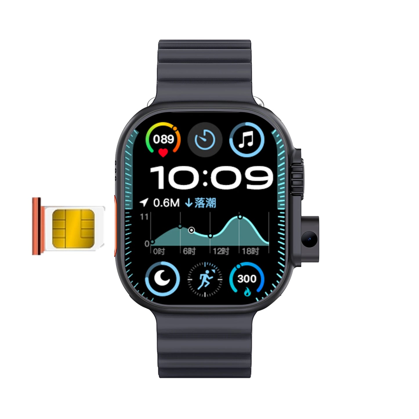 2025 BW9 Smartwatch offers SIM Card Bluetooth Calling a spacious 201-inch Screen Telescopic Camera Full Network Coverage