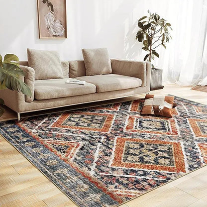 VIKAMA Retro Persian Style Flower Carpet Living Room Sofa Tea Table Carpet Bedroom Bedside Carpet Home Decoration