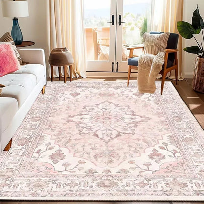 VIKAMA Retro Persian Style Flower Carpet Living Room Sofa Tea Table Carpet Bedroom Bedside Carpet Home Decoration
