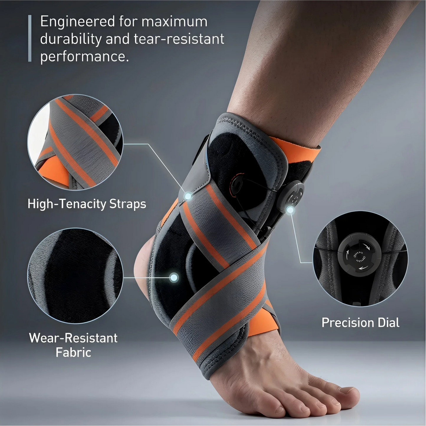 Adjustable Ankle Stabilizer Brace Durable & Breathable Ankle Support with Secure Straps Perfect for Sprain Prevention & Recovery