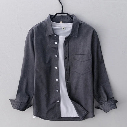 Spring Pink Shirts For Men Autumn Casual Slim Fit 100% Cotton Oxford Long Sleeve Shirt Men's Vintage button down shirt Clothes