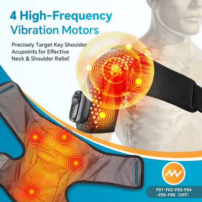 Electric Heating Vibration Shoulder Brace Wrap Pad with Remote Control Arm Support Belt Strap for Shoulder Massage