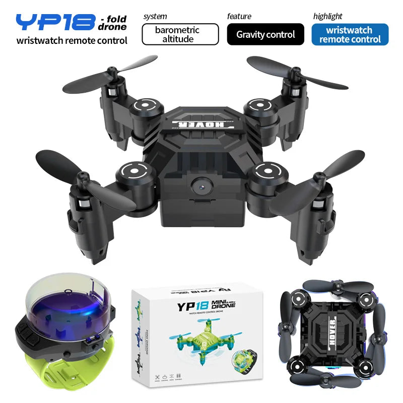 YP18 Mini Drone with HD Camera CE Certified Foldable Quadcopter for Kids Gift Hot Sale Aerial Photography Aircraft