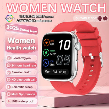 2025 New Women Men AI Smart Diagnosis Watch HRV+PPG Blood Pressure Heart Rate Health Monitor IP68 NFC Fashion Sports Smartwatchs
