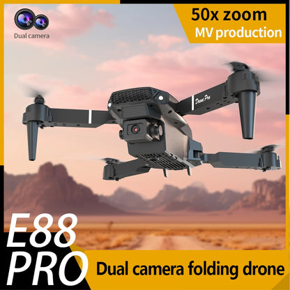 E88 PRO Foldable Drone with 4K Dual Camera, WiFi FPV, Altitude Hold, Gesture Control, One-Key Takeoff/Landing, Long Battery Life