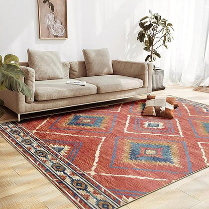 VIKAMA Retro Persian Style Flower Carpet Living Room Sofa Tea Table Carpet Bedroom Bedside Carpet Home Decoration