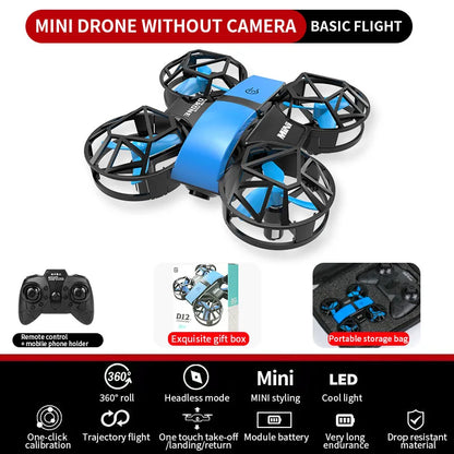 D12 Mini Drone 4k Profession HD Wide Angle Camera 1080P WiFi FPV Drone Camera Height Keep Drones Camera Helicopter Toys Gifts
