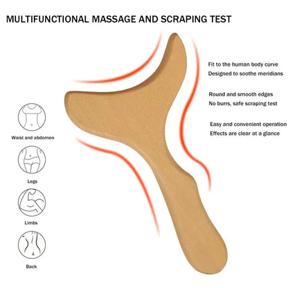 Wooden Body Massager - Gua Sha Scraping & Muscle Relaxation Tool for Pain Relief & Sculpting Health Massage Tool Spa