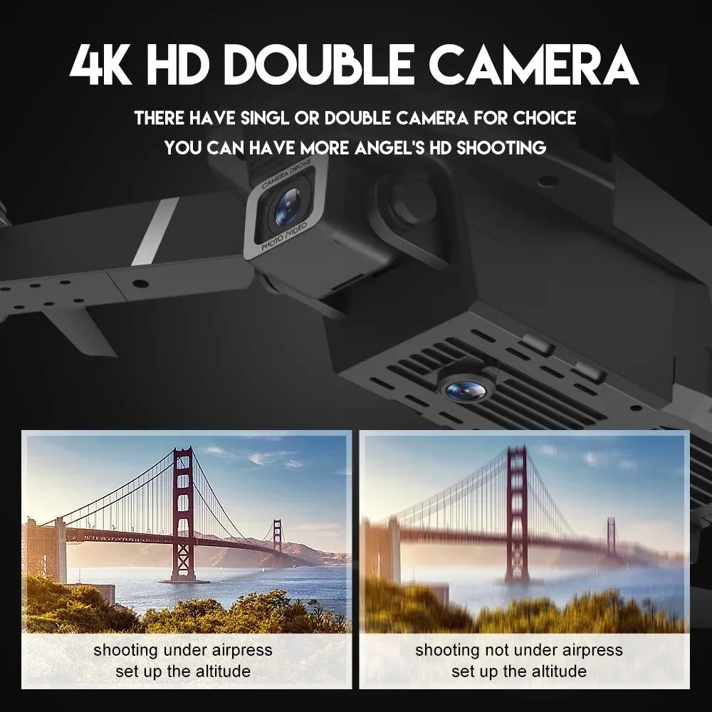 2026 E88Pro RC Drone 4K Professinal With 2 Battery 1080P Wide Angle HD Camera Foldable Helicopter WIFI FPV Height Hold Gift Toy