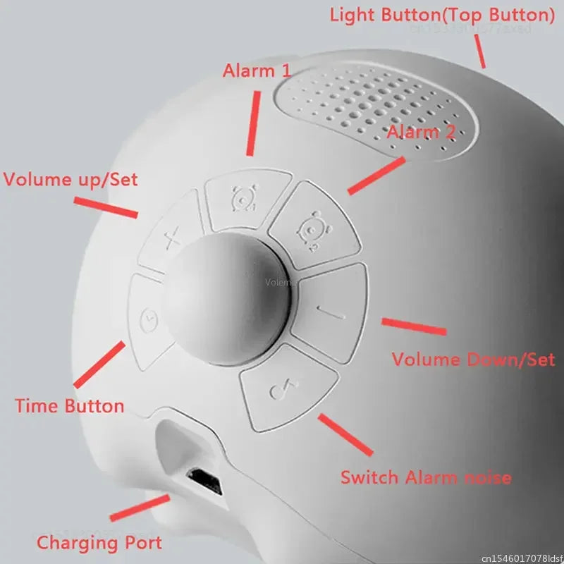 Mijia Cute Expression Alarm Clock Snooze Child Kids Digital Alarm Clocks Voice Control Intelligence LED Night Light Alarm Clock