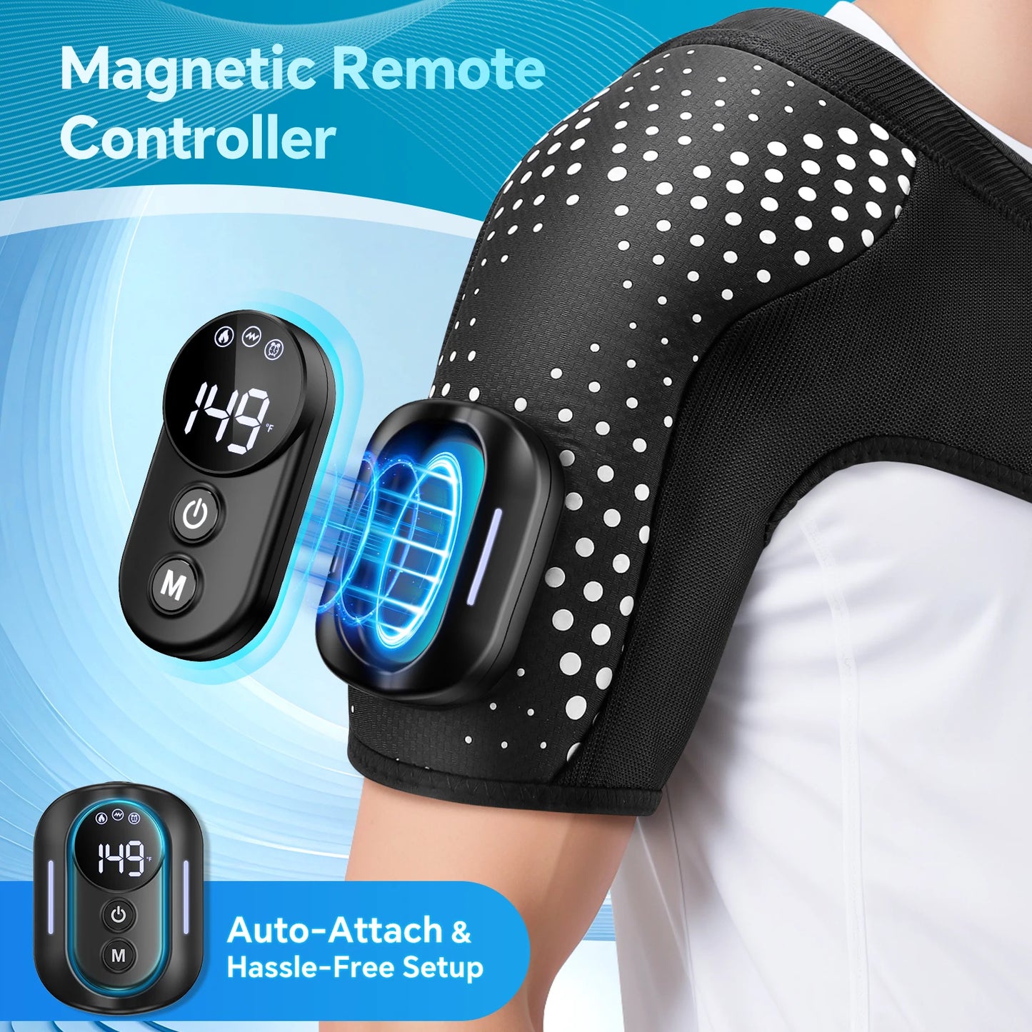 Electric Heating Vibration Shoulder Brace Wrap Pad with Remote Control Arm Support Belt Strap for Shoulder Massage