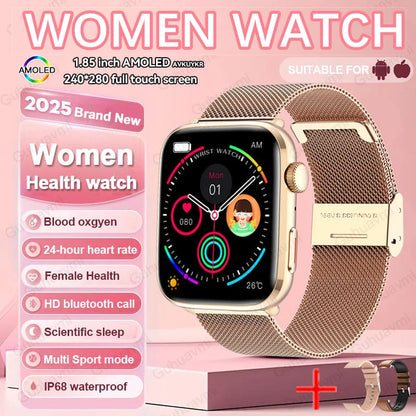 2025 New Women Men AI Smart Diagnosis Watch HRV+PPG Blood Pressure Heart Rate Health Monitor IP68 NFC Fashion Sports Smartwatchs