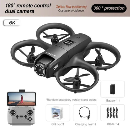 D16 Mini Drone 8K Profesional HD Camera Obstacle Avoidance FPV Quadcopter With 180° Adjustable Camera RC Dron For Children Toys