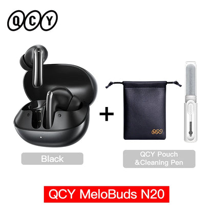 QCY Melobuds N20 BH25HT20A Wireless Bluetooth 6.0 Earphone -50dB Adaptive ANC 13mm Drivers Headsets 6 Mics HD Calls Earbud 40Hrs