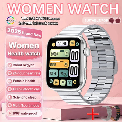 2025 New Women Men AI Smart Diagnosis Watch HRV+PPG Blood Pressure Heart Rate Health Monitor IP68 NFC Fashion Sports Smartwatchs