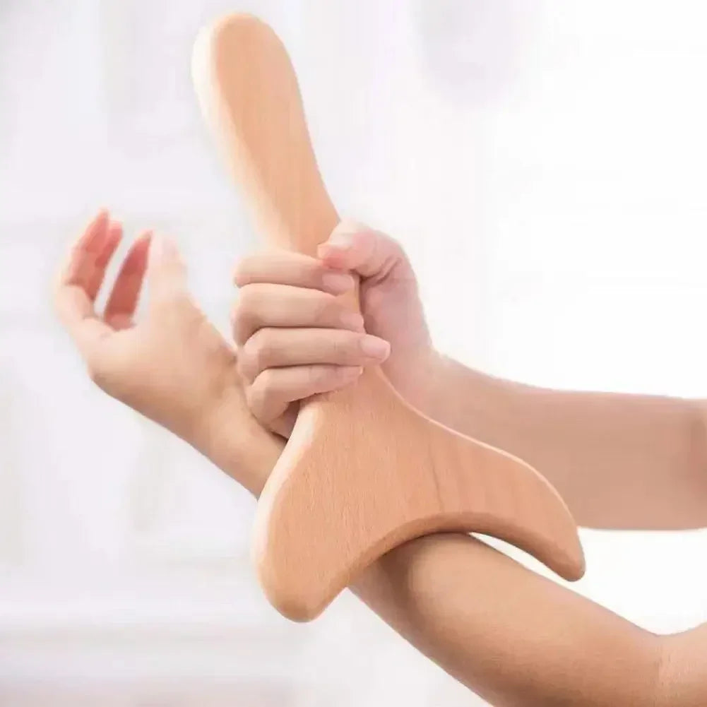 Wooden Body Massager - Gua Sha Scraping & Muscle Relaxation Tool for Pain Relief & Sculpting Health Massage Tool Spa