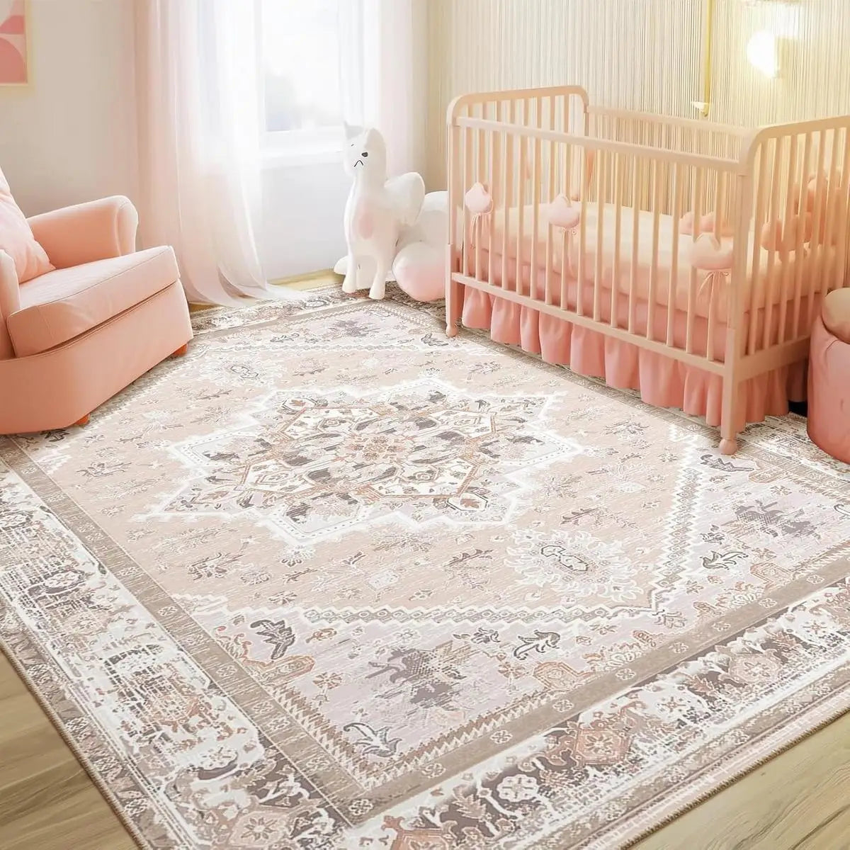 VIKAMA Retro Persian Style Flower Carpet Living Room Sofa Tea Table Carpet Bedroom Bedside Carpet Home Decoration