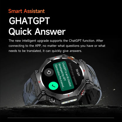 KC91 AI Smart Watch - 1.85" HD Display, GPS + GLONASS, 100+ Sports Modes, IP68 Waterproof, Bluetooth Call, Heart Rate - Fitness