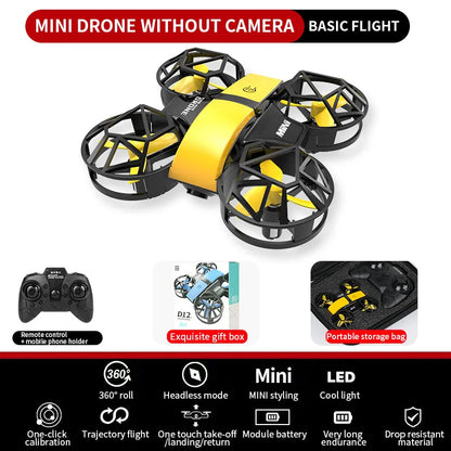D12 Mini Drone 4k Profession HD Wide Angle Camera 1080P WiFi FPV Drone Camera Height Keep Drones Camera Helicopter Toys Gifts