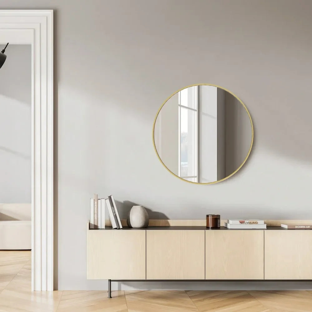 Wall Mirror 20 24 30 Inch Gold Finish For Bathroom Vanity, Bedroom, Entryway Elegant Modern Decor Accent