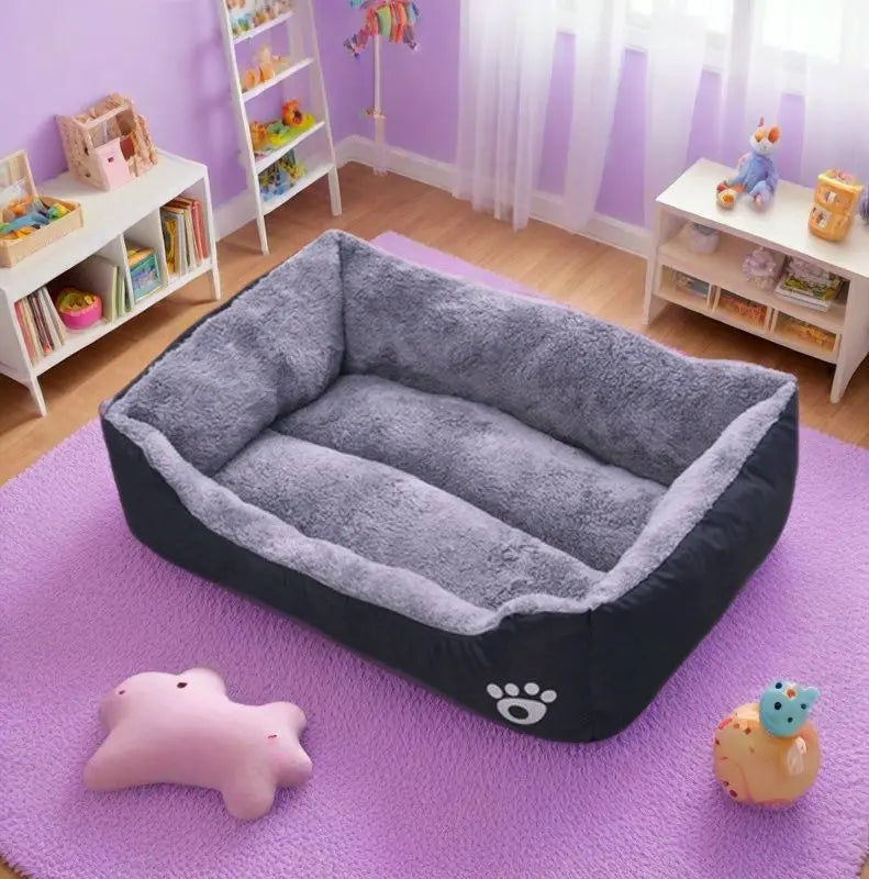 Black Dog Bed Plush Sleeping Bed for Large, Medium and Small Dogs, Non-Slip and Bite-Resistant Pet Sleeping Mat Pet Items