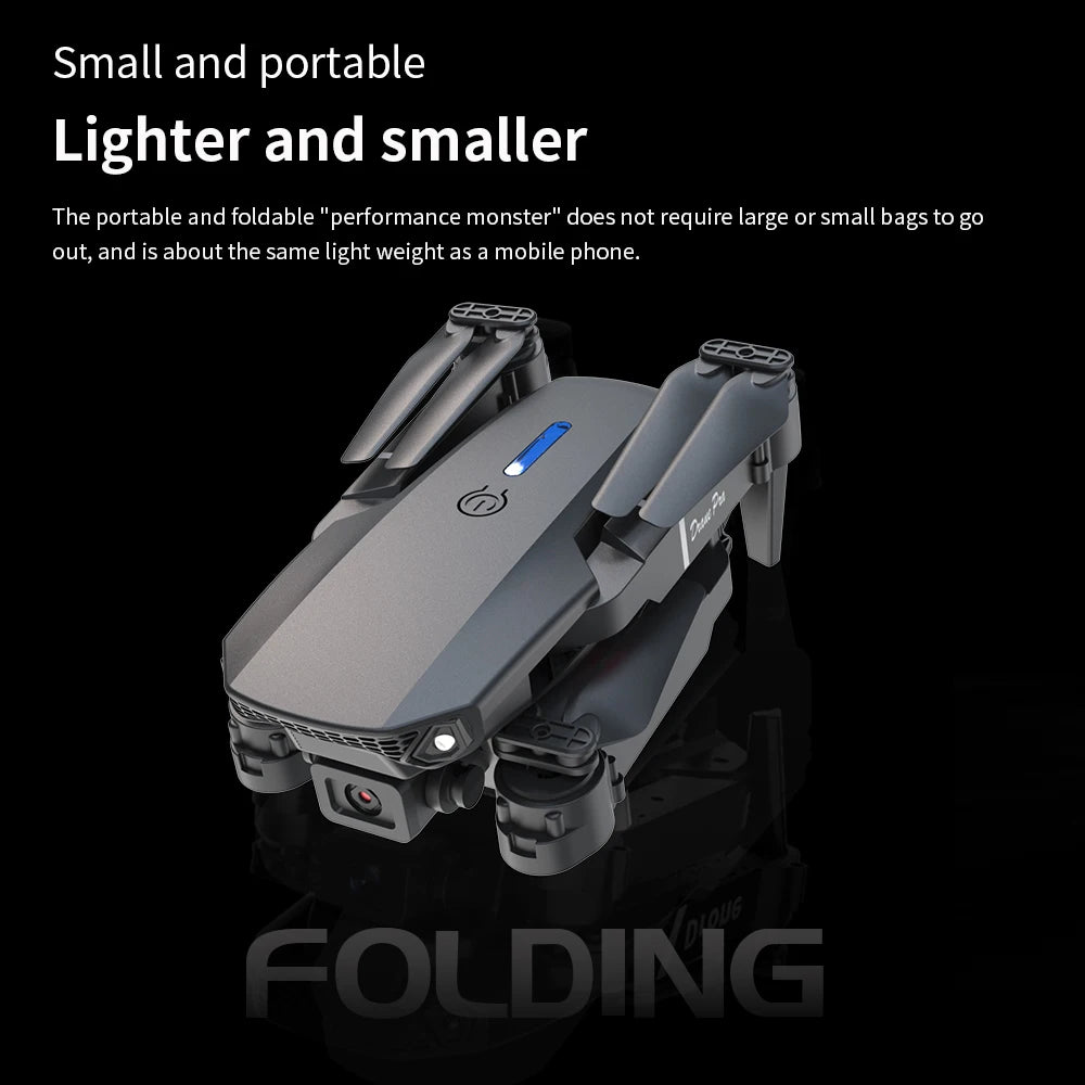 E88 PRO Foldable Drone with 4K Dual Camera, WiFi FPV, Altitude Hold, Gesture Control, One-Key Takeoff/Landing, Long Battery Life