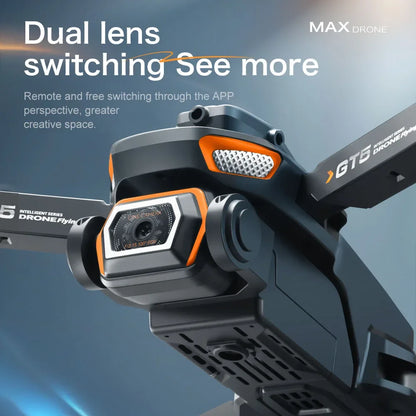 GT5 8K HD Optical Flow Dual Lens Drone With Wide-Angle Camera Foldable Quadcopter WiFi Kids Remote Control Toys Children Gifts
