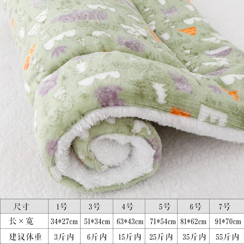Soft Flannel Thickening Pet Soft Fleece Pad Pet Blanket Mattress Puppy Cat Sofa Mat Home Carpet Warm Sleep Set Dog Bed