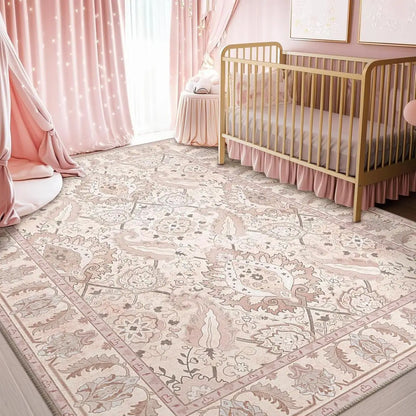VIKAMA Retro Persian Style Flower Carpet Living Room Sofa Tea Table Carpet Bedroom Bedside Carpet Home Decoration